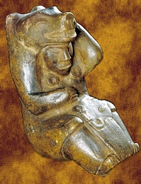 Famous Hopewell Carving of Shaman Wearing a Bear Skin 